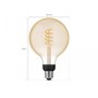 Bec LED inteligent vintage (decorativ) Philips Hue Filament Glob G125 ,Bluetooth, E27, 7W (40W), 550 lm, lumina alba (2200-4500K